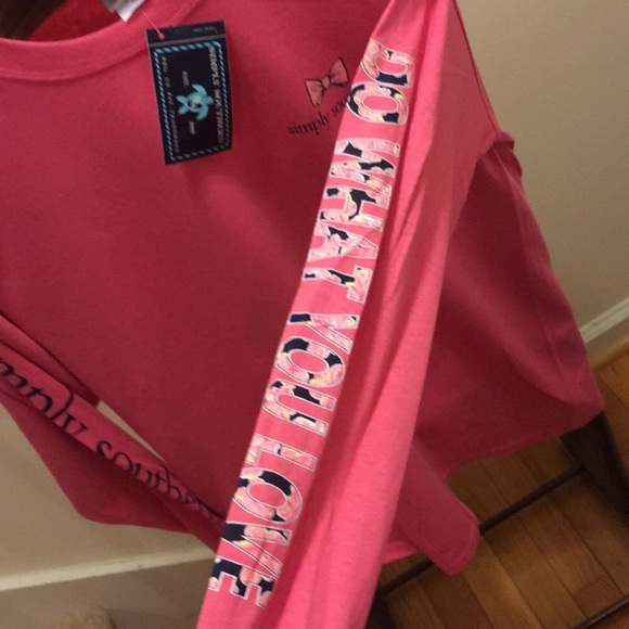 NWT! Long Sleeve Simply Southern Pink Shirt - Picture 8 of 8